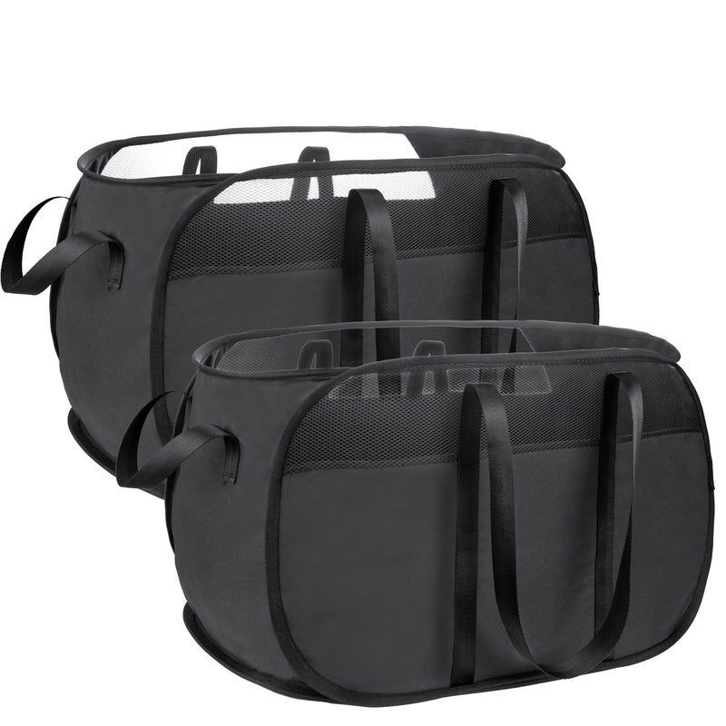 XIAYAN Pop Up Laundry Hamper,with Durable Handles collapsible laundry basket,Easy to Open and Fold for college Dorm,kids room,travel (2 black) - Image 1